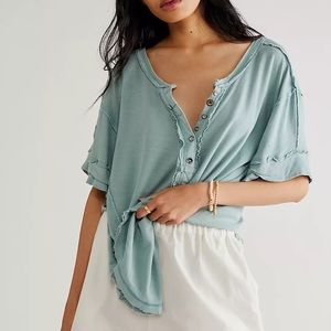 Free People Heritage Henley in Sea Washed